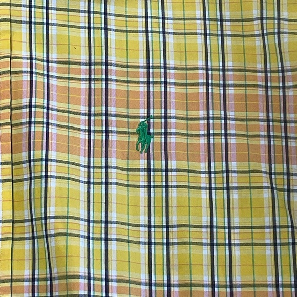 Ralph Lauren Blake Shirt Men's Size Large Long Sleeve Button Down Yellow Plaid - Picture 8 of 8